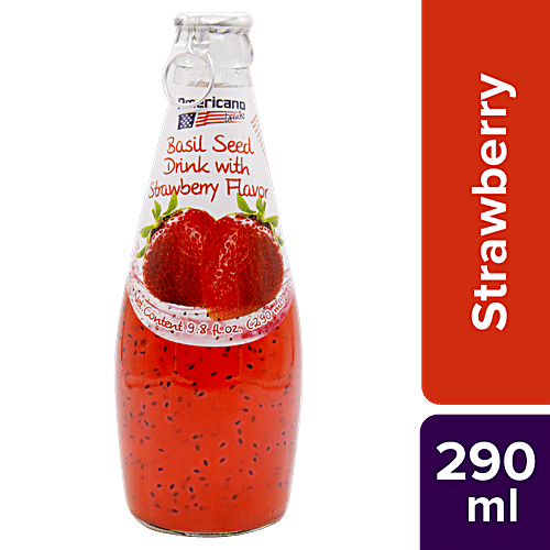 Buy Americana Basil Seed Drinks Strawberry 290 Ml Online At Best