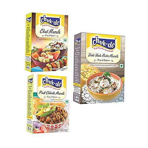 Buy Chuk De Powder Chat Dahivada Raita Masala Pindi Chhole Masala Combi 300 Gm Online At The Best Price Bigbasket