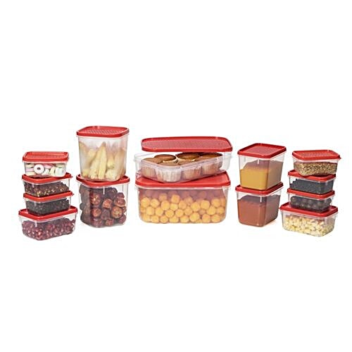 Buy All Time Polka Container - Red 5.8 ltr (Set of 14) Online at Best ...