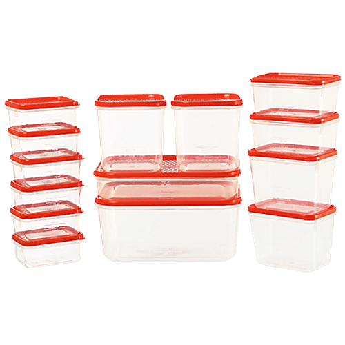 Buy All Time Polka Container - Red 5.8 ltr (Set of 14) Online at Best ...