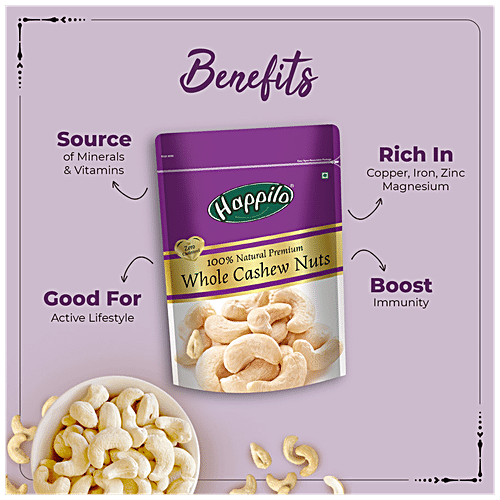 Buy Happilo Cashews Whole 100 Natural Premium 200 Gm Online At Best ...