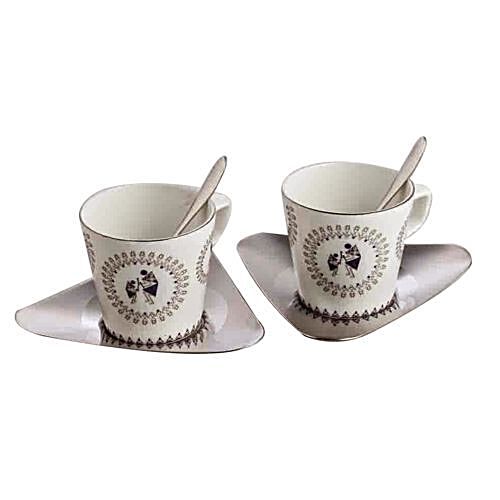 LaOpala Chai/Opalware Cup & Saucer Set - Princess, Radiant Curves, 150 ml