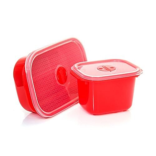 Buy Decor Smart Combo-Micro Yoga Lunch Box Set - Oblong, Red Online at ...