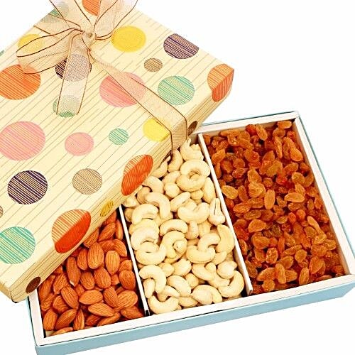 Buy Ghasitaram Gifts Diwali Dry Fruits - Polka Printed Box Online At 