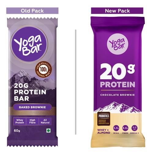 Buy Yoga Bar 20 Gm Protein Bars Baked Brownie Whey Almond 60 Gm