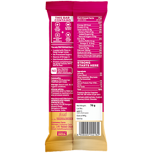 Buy Yoga Bar 20 Gm Protein Bars Cranberry Blast Whey Almond 60 Gm ...