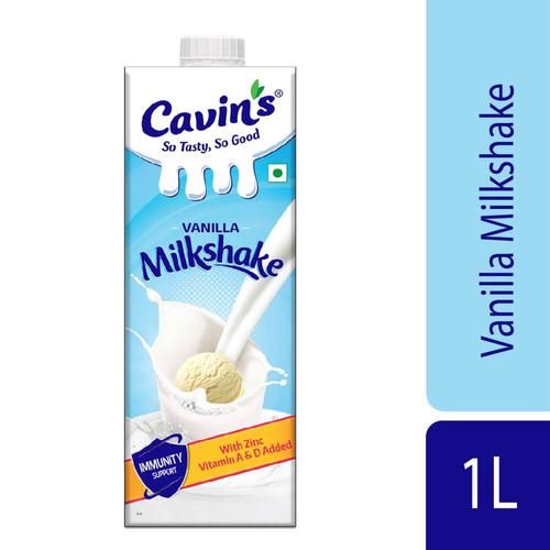 Cavins Vanilla Milkshake - With Zinc, Vitamin A & D Added, Supports Immunity, 1 L  Rich Source of Protein, Calcium, Minerals
