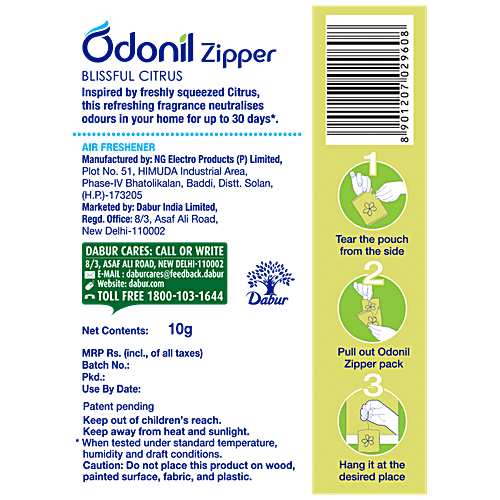 air zipper freshener odonil 10 Gm bigbasket Best Air Bathroom Buy Online  Odonil Citrus Blissful Zipper Price  At Freshener