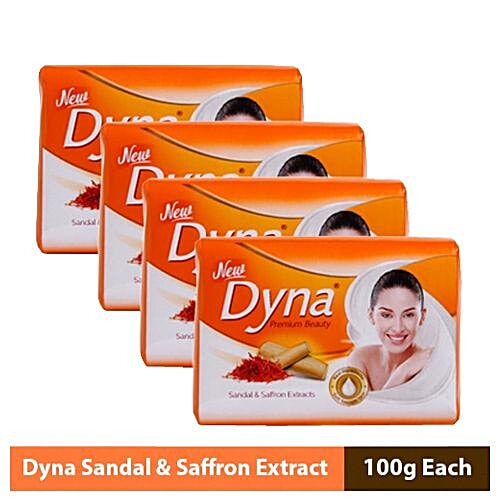 Buy Dyna Premium Beauty Sandal & Saffron Extract Bath Soap, Made from ...