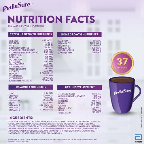 Pediasure Nutrition Drink Powder - Chocolate Flavour, Nutrition For Kids Growth, 950 g Box Supports Weight & Height Gain, Scientifically Designed Nutrition For Kids