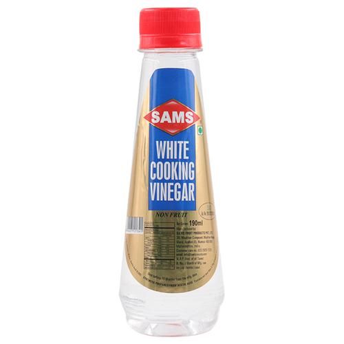 SAMS White Cooking Vinegar, 190 ml Plastic Bottle No Trans Fat & Cholesterol