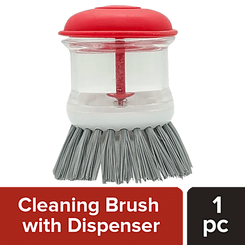 1pc Press-type Dish Brush With Liquid Dispenser, Non-stick, Non