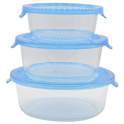 Buy Soogo Sanjeev Kapoor Microwave Safe Container Set Borosilicate ...