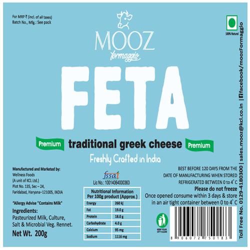 Buy Mooz Cheese Feta 200 Gm Online At Best Price Bigbasket 