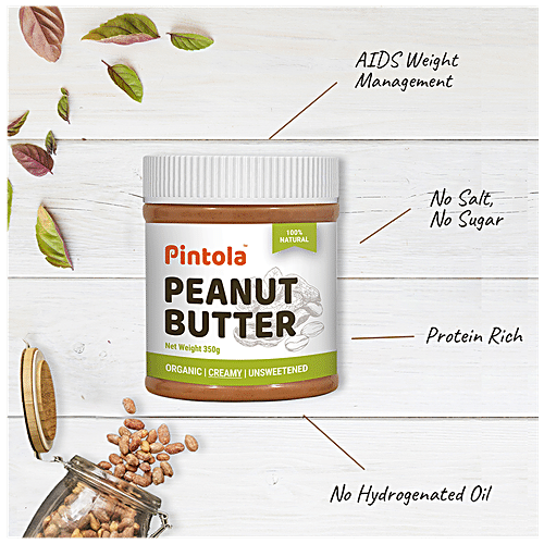 Buy Pintola Organic Peanut Butter - Crunchy, Unsweetened Online At Best ...