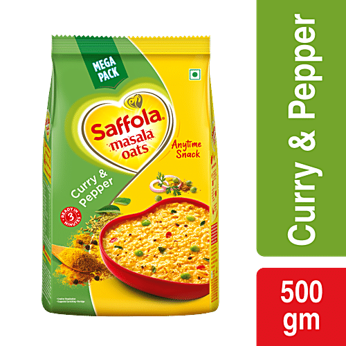 Buy Saffola Masala Oats - Tasty Evening Snack, Fibre Rich, Curry