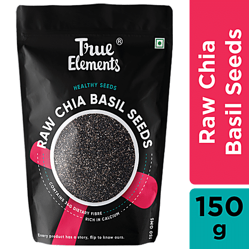 True Elements Premium Raw Chia Basil Seeds Premium Chia Basil Seeds for Eating 150 g