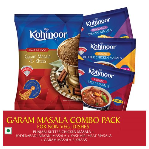 Kohinoor Masala Combo - Chicken 15 Gm + Meat 15 Gm + Punjabi Butter Chicken 15 Gm + Garam Masala 40 Gm, 85 g Combo Authentic