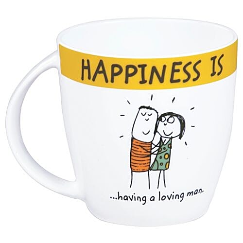 Buy Claycraft Coffee/Milk Mug - Ceramic, Happiness Is Loving Man, 270 ...