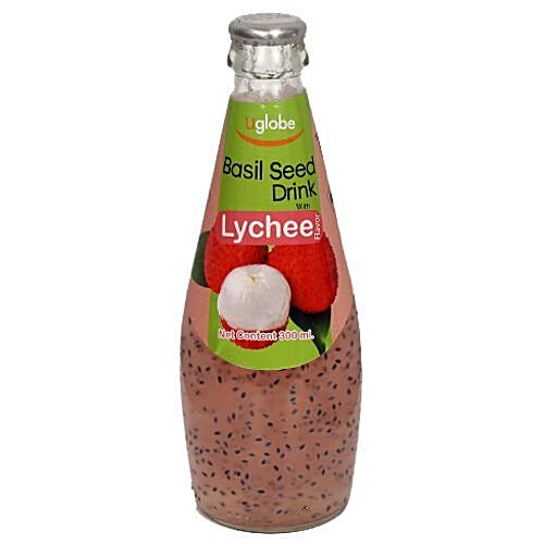 U Globe Basil Seed Drink Lychee 300 ml