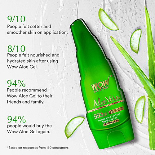 Buy Wow Skin Science Multipurpose Gel 99 Pure Aloe Vera For Skin And Hair No Parabens