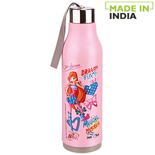 Disney Frozen Aluminum Water Bottle (Pink Flower Top) 