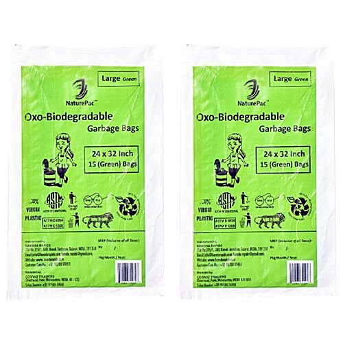 Buy NaturePac Garbage Bag - Large, Green, Biodegradable Online at Best  Price of Rs 130 - bigbasket