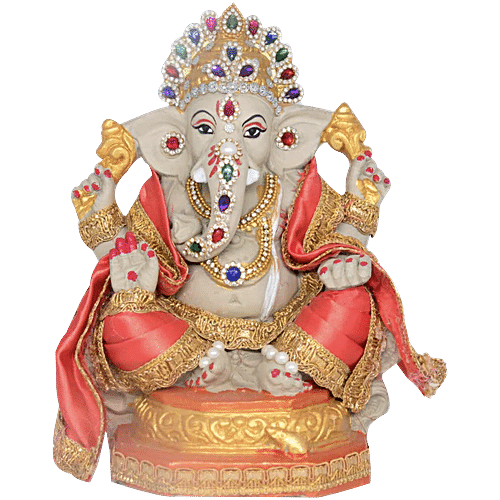 Buy SriRudra Ganesh-Ganapathi Idol Eco friendly right trunk 20 cm ...