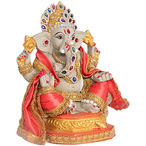 Buy Srirudra Ganesh-ganapathi Idol Eco Friendly Right Trunk 20 Cm 