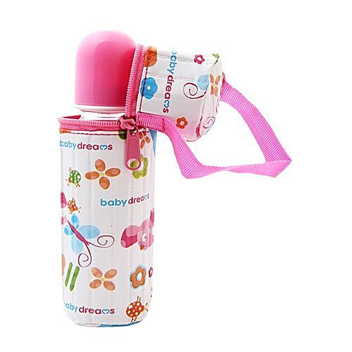 Morisons Baby Dreams Feeding Bottle Cover Pink Flower Print Large 250 ml