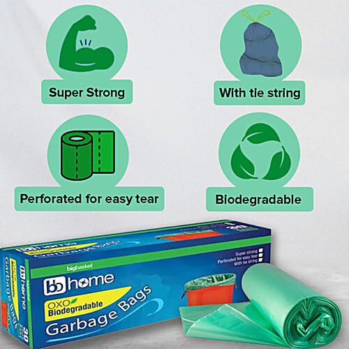 Buy BB Home Garbage Bags - Small, Green, 43 x 48 cm Online at Best