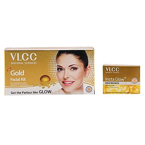 Buy VLCC Gold Facial Kit & Insta Glow Bleach Combo Online at Best Price ...