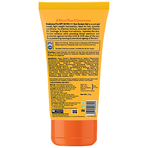 vlcc radiance pro spf 30 sunscreen gel review