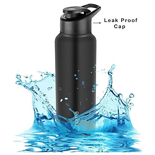 Buy BB Home Frost Stainless Steel Water Bottle With Sipper Cap - Black ...