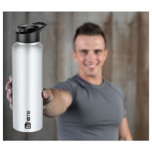 Buy BB Home Frost Stainless Steel Water Bottle With Sipper Cap - White ...