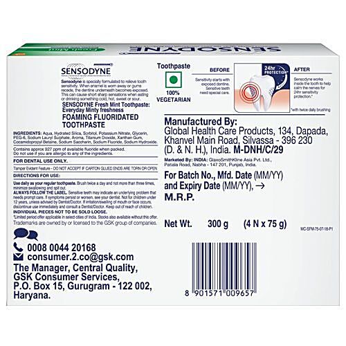 sensodyne fresh mint ingredients