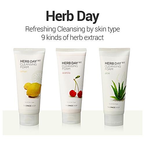 Buy The Face Shop Herb Day 365 Cleansing Foam Lemon, For All Skin