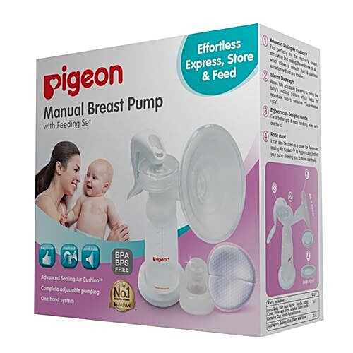 Buy Pigeon Baby Manual Breast Pump With Feeding Set Online At Best ...