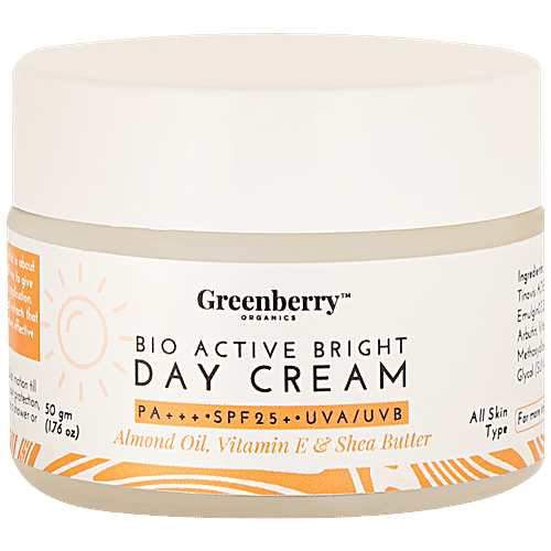 greenberry organics bio active bright day cream