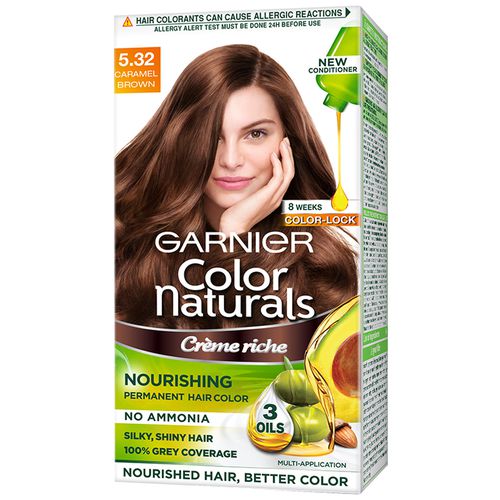 Garnier Color Naturals Creme Hair Color 70 Ml 60 G Shade 5 32 Caramel Brown