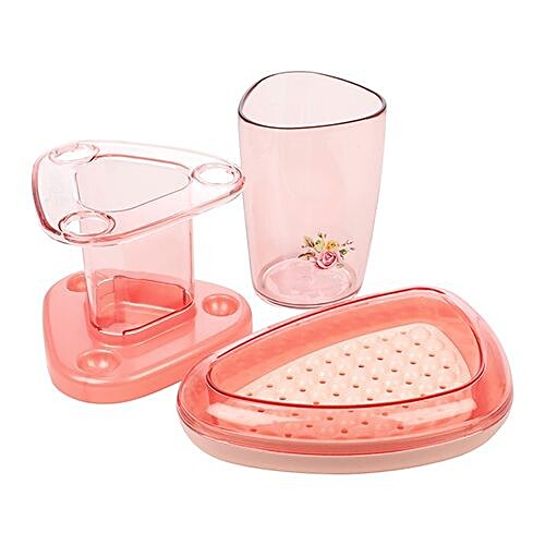 Buy Rose Garden Bathroom Accessories Organiser Plastic Pink Bb 612 Online At Best Price Bigbasket