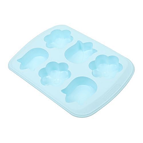 Buy Silcone Muffin/Cupcake Moulds Tray - Silicon, Blue/Grey Assorted ...