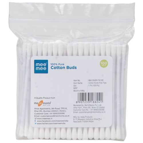 Buy Mee Mee 100 Percent Pure Cotton Buds - White Online at Best Price ...
