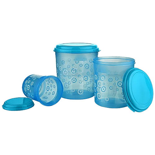 Asian Dryfruit/Pasta Plastic Storage Dabba/Containers Set Super Seal -  BPA-Free, Blue, 5 pcs