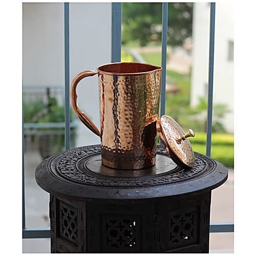 Copper Water Pitcher | Ayurveda | Handmade | 100% Pure | Hammered 1.5 Litre