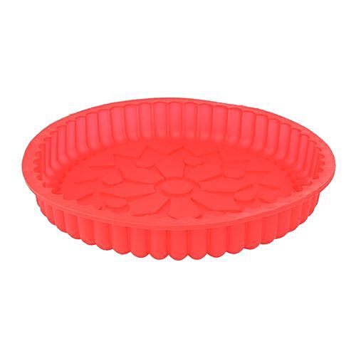 1pc Silicone Cake Mold, Red Cake Pan For Baking