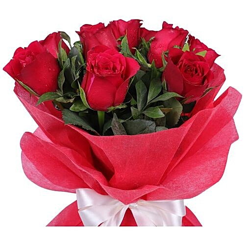 Buy Marquis Flower Flower - Hand Tied 10 Red Roses Bouquet Online at ...