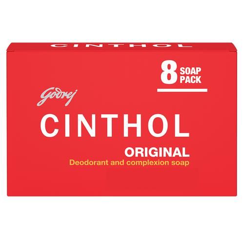 Cinthol Original Deodorant & Complexion Soap, 99.9% Germ Protection, 100 g (Pack of 8) 