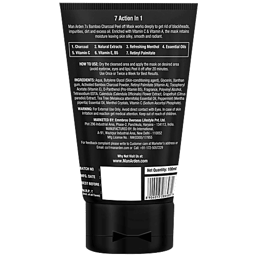 man arden charcoal peel off mask