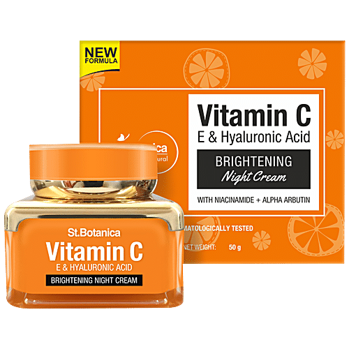 Buy StBotanica Brightening Night Cream - Vitamin C, E & Hyaluronic Acid ...